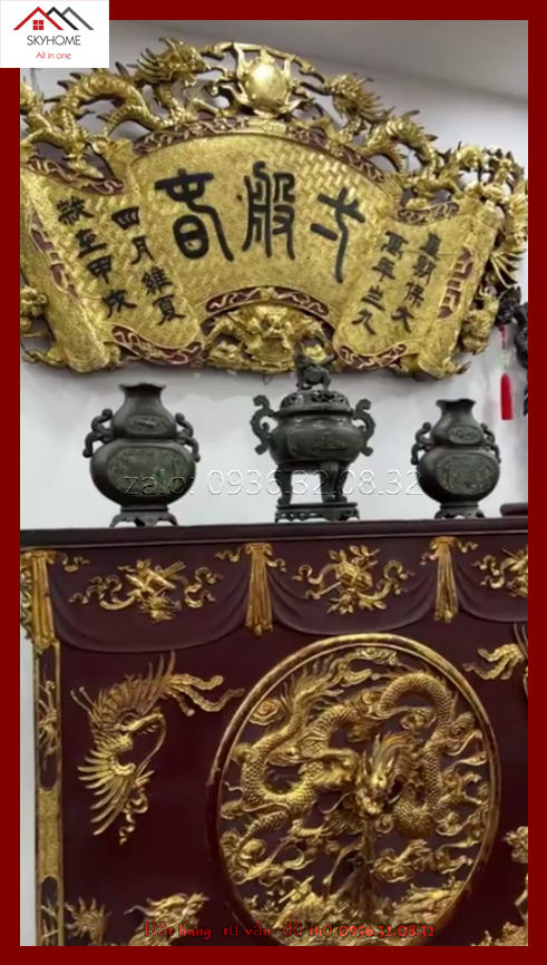 Hoành phi gỗ phòng thờ chữ Nhất ban nhược